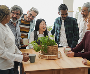 support group gathered around a table